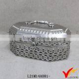 Plated Silver Finish Decorative Storage Vintage Tin Box Quality Choice