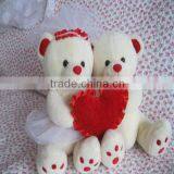 soft toy plush Valentine with heart design wedding bear