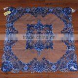 Noble Blue Beaded Embroidery Tablecloth Fabric