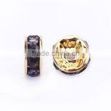 Gold Plated Tanzanite Color #539 Rhinestone Jewelry Rondelle Spacer Beads Variation Color and Size 4mm/6mm/8mm/10mm thumbnail-2