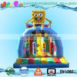 Sea World Inflatable Slide, 3d Sponge Bob Castle Slide for Children Party