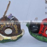 wholesale resin snail shape bird houses for garden decoration