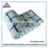 white and black warm knitted fur blanket for sofa and bed