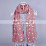 Snowflake Pattern Scarf Voile Scarves 180*90 Pashmina Shawls Muslim thumbnail-4
