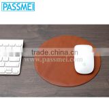 Genuine Brown Leather Office Computer Accessories Mouse Pad with Logo Custom                        
                                                Quality Choice