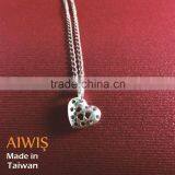New Creative Design Dotted Heart Silver Necklice Jewelry thumbnail-2