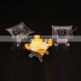 clear Crystal Glass Ice Cream Bowl Set square glass milkshake cup with design