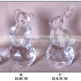 glass bear decoration crystal craft