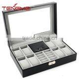 Leather Jewelry Box Watch Organizer, Watch Box With Jewelry Display thumbnail-5