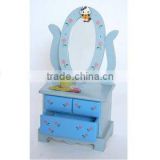 MDF dresser toy cosmetic box with mirror for make-up