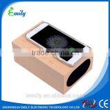 Wooden Qi Wireless Charger Transmitter Bluetooth Speaker + Alarm Clock thumbnail-2