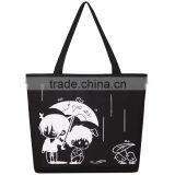 Black Cotton Shopping Tote Bag
