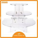 Hongkong Supplier 3 Steps Clear Round Acrylic Makeup Products Display Riser thumbnail-1