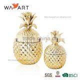 Decorative Gold Ceramic Pineapple Canister thumbnail-1