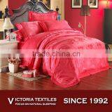 Dark Pink Wedding Jacquard Bedding Duvet Sheet Set thumbnail-1
