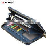 QIALINO RFID Blocking Wallet Luxury Ostrich Leather Brand Wallet Handbag thumbnail-6