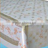 JY-3643 Laminated PVC Tablecloth With Non-woven/flannel Backing( Golden/silver Partial Printing)