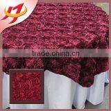 Ribbon Rosette Satin Table Overlay Square Tablecloth Cover - Dusty Rose thumbnail-1
