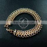 19cm 14K Light Gold Plated Brass Faceted Circle Round Link Fashion DIY Bracelet Supplies 1900061 thumbnail-1