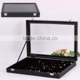 Factory Wholesale Custom High Density Board Leather Jewelry Box, Black Ring Box
