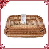 Top Quality Factory Handcraft Plastic Rattan Cheap Price Wholesale Produce Baskets thumbnail-3