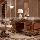 Exquisite Wood Carving Reading Table And Chair, Luxury Executive Office Furniture, Graceful Home Office Desk/ Bookcase thumbnail-2