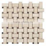Weave Shape Cream Marfil & Dark Emperador Marble Mosaic Manufactures thumbnail-3