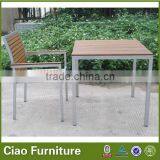 Outdoor Plastic Wood Table Set Garden Coffee Table and Chair thumbnail-3