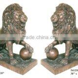 Bronze Brass Western Style Lion Statue thumbnail-1
