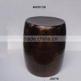 Aluminium Stool Antique Brass Shiny Finish With Round Hammer thumbnail-1