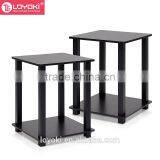 Simplistic End Table Set of 2 MDF Wooden Coffee Table With Glossy Finished Side Tbale thumbnail-2