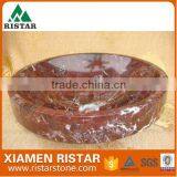 Wholesale Round Claret Marble Stone Bathroom Basins and Stone Sinks RAT-RB082 thumbnail-1