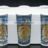 GH201 6pcs Glass Drinking Set With Bronzing Deco thumbnail-1