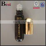 7ml Hot Products Cosmetics Perfume Tube Glass Roll Bottle Hot Stamping Dark Brown Painting Bullet Shape Roll on Glass Bottle thumbnail-2