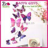 Hot Sale PVC Material Double Layer 3D Butterfly Wall Sticker Decorative Dould-deck Butterfly Wall Sticker thumbnail-1