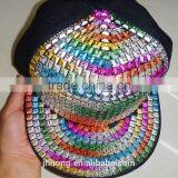 New Punk Flat Brim Metal Plate Snapback Caps