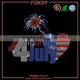 American Flag in Fleur de Lis Hotfix Rhinestone Transfers thumbnail-5