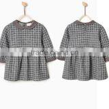 Latest Children Winter Plush Check Dress With Peter Pan Collar Design Children Girls Kids Clothes Garment 2016 HSD5797 thumbnail-1