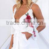 Lady Romper Flower Embroidery Playsuit Fashion New Style Summer Beach Dress thumbnail-3