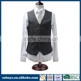 Latest design man charcoal wool vest formal men's design waistcoat 10 years experience SGS BSCI