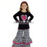 2015 Trendy Print Long Sleeve Top Matching Aqua Pants Persnickety 2 Pcs Clothes Set thumbnail-1