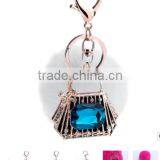 Bling Crystal Kiss Fur Pom Pom Keychain Fancy Lady Costume Keychain Jewelry High End Fur Ball Crystal Keychain Bag Charms thumbnail-2