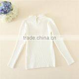 Duoduo Princess Girls 2015 New Model Knitting Snow White Children Sweater Solid White Mandarin Collar Kids Pullover thumbnail-2