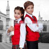 Red Sleeveless Unisex Sweater Vest School Uniforms Design With Picture Primary thumbnail-3