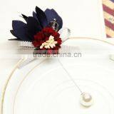 Zm53220a Fashion Handmade Cloth Flower Shape Brooches For Wedding Party And Business Suit thumbnail-3