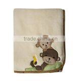 Trade Assurance Applique Velour Throw Custom Baby Swaddle Knitted Soft Cotton Blanket thumbnail-3