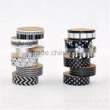 1.5cm*10m White and Black Washi Tape Customized Paper Tape Planner Accessories thumbnail-1