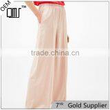 Casual Loose Wide Leg Tall Sateen Pink Slacks Pink Dress Pants Womens thumbnail-1