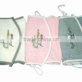 100% Cotton Towel Terry Baby Chin Bibs (White & Embroidery Designs) thumbnail-1