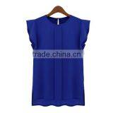 New Design Office Ladies Chiffon Short Sleeve Blouses thumbnail-3